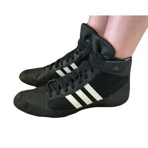 Adidas Wrestling Shoes Black White High Top Strap Combat Speed Style Men’s 8.5